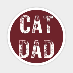 Cool Cat Dad Shirt, Distressed Vintage Style, Comfy Weekend Wear, Ideal Gift for Kitty Cat-Owning Dads Magnet